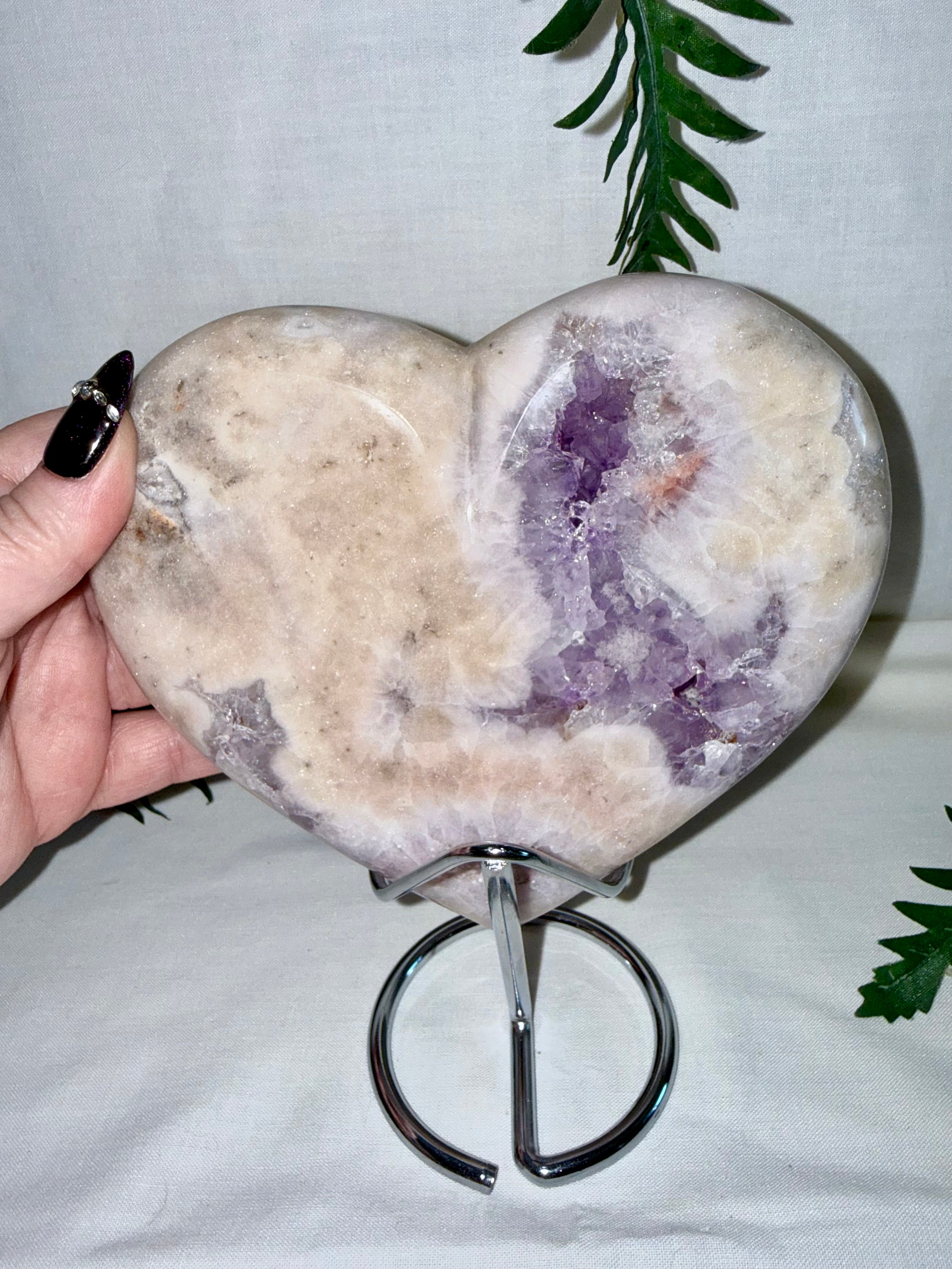 Large Pink Amethyst Heart