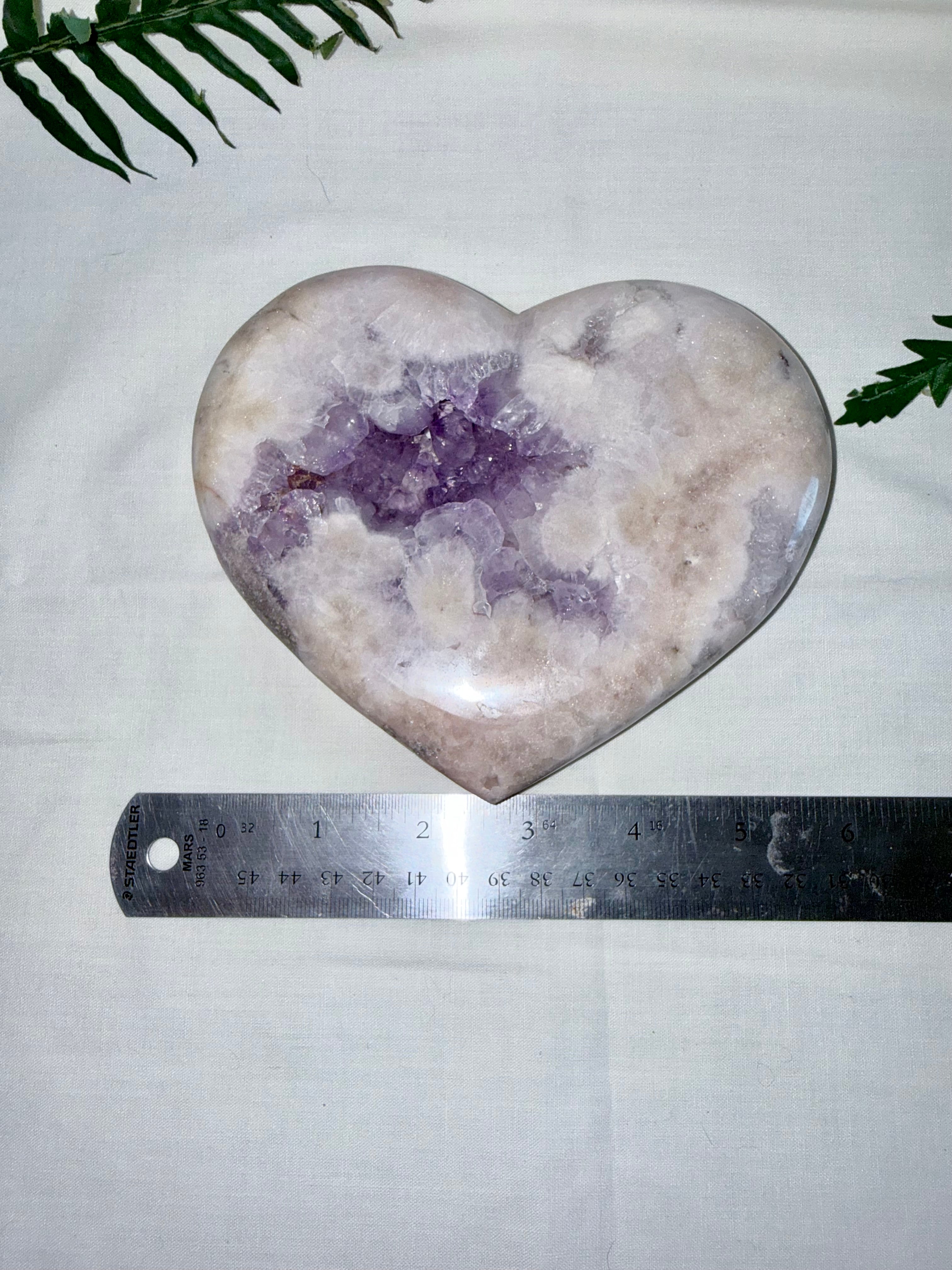 Large Pink Amethyst Heart