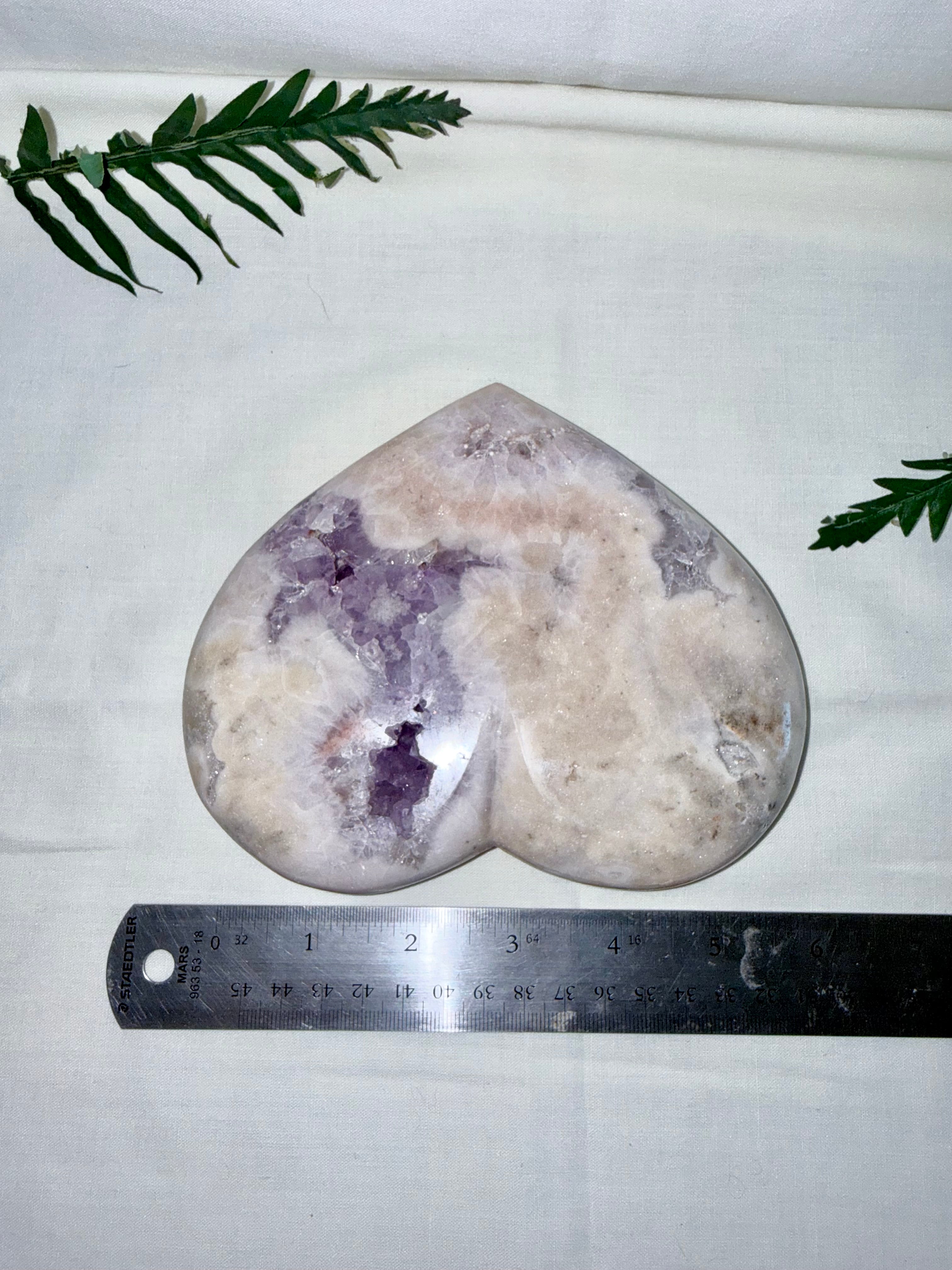 Large Pink Amethyst Heart