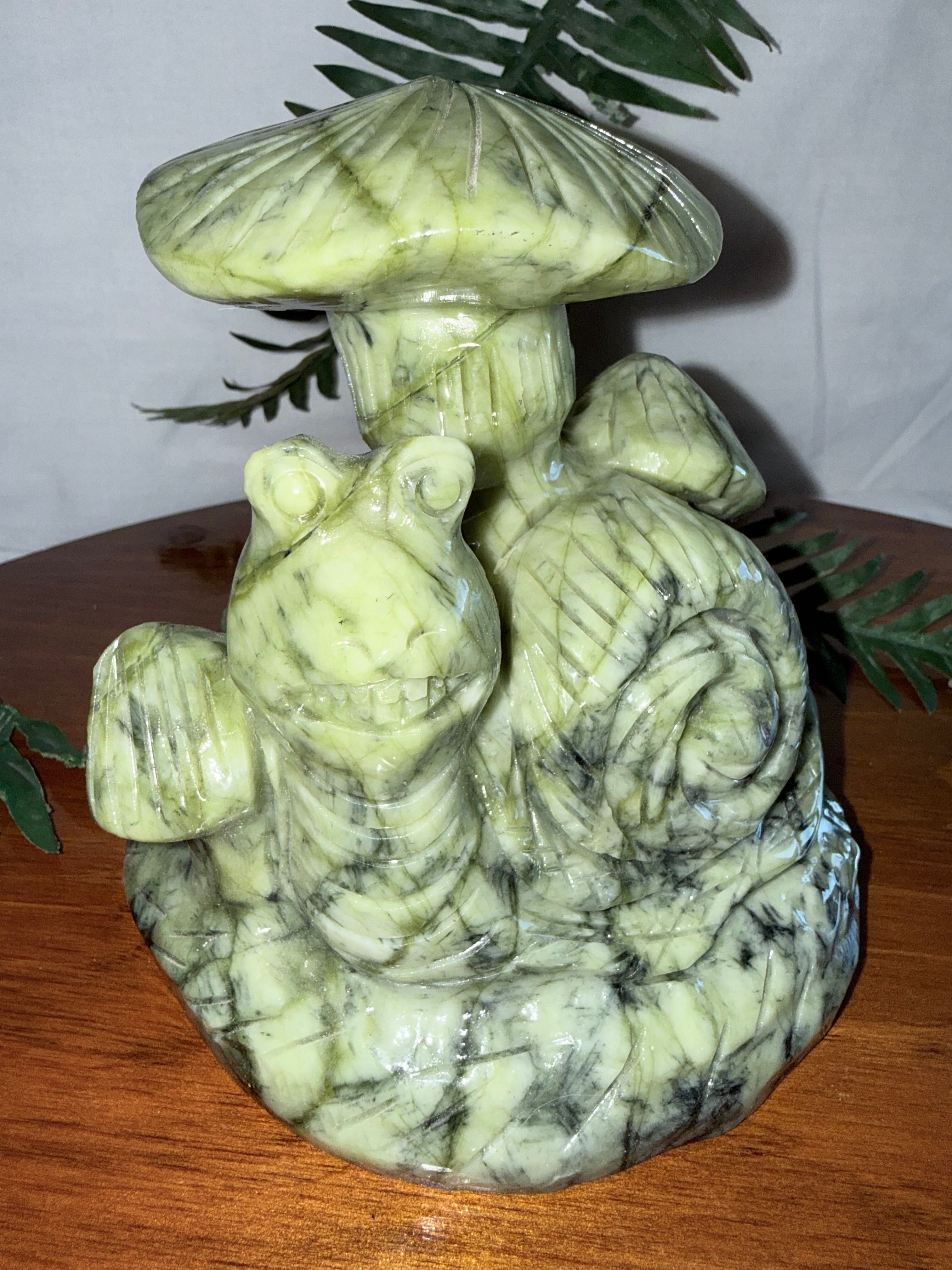 Happy Snail Xiuyan Jade Carving