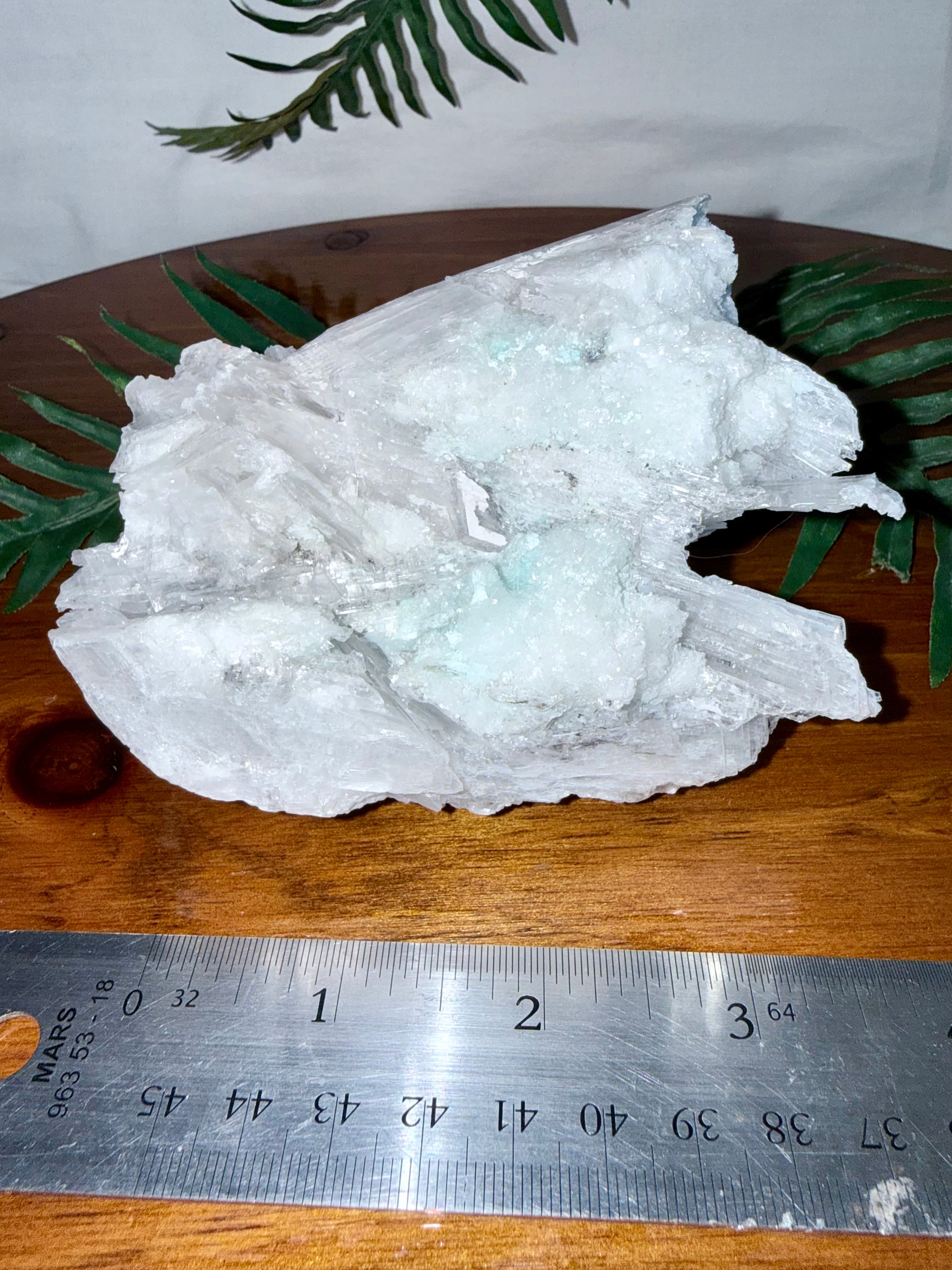 Raw Selenite with Chrysocolla
