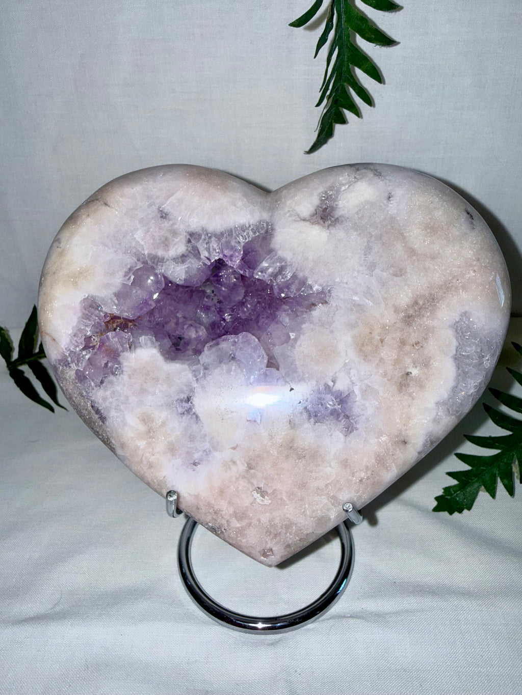 Large Pink Amethyst Heart