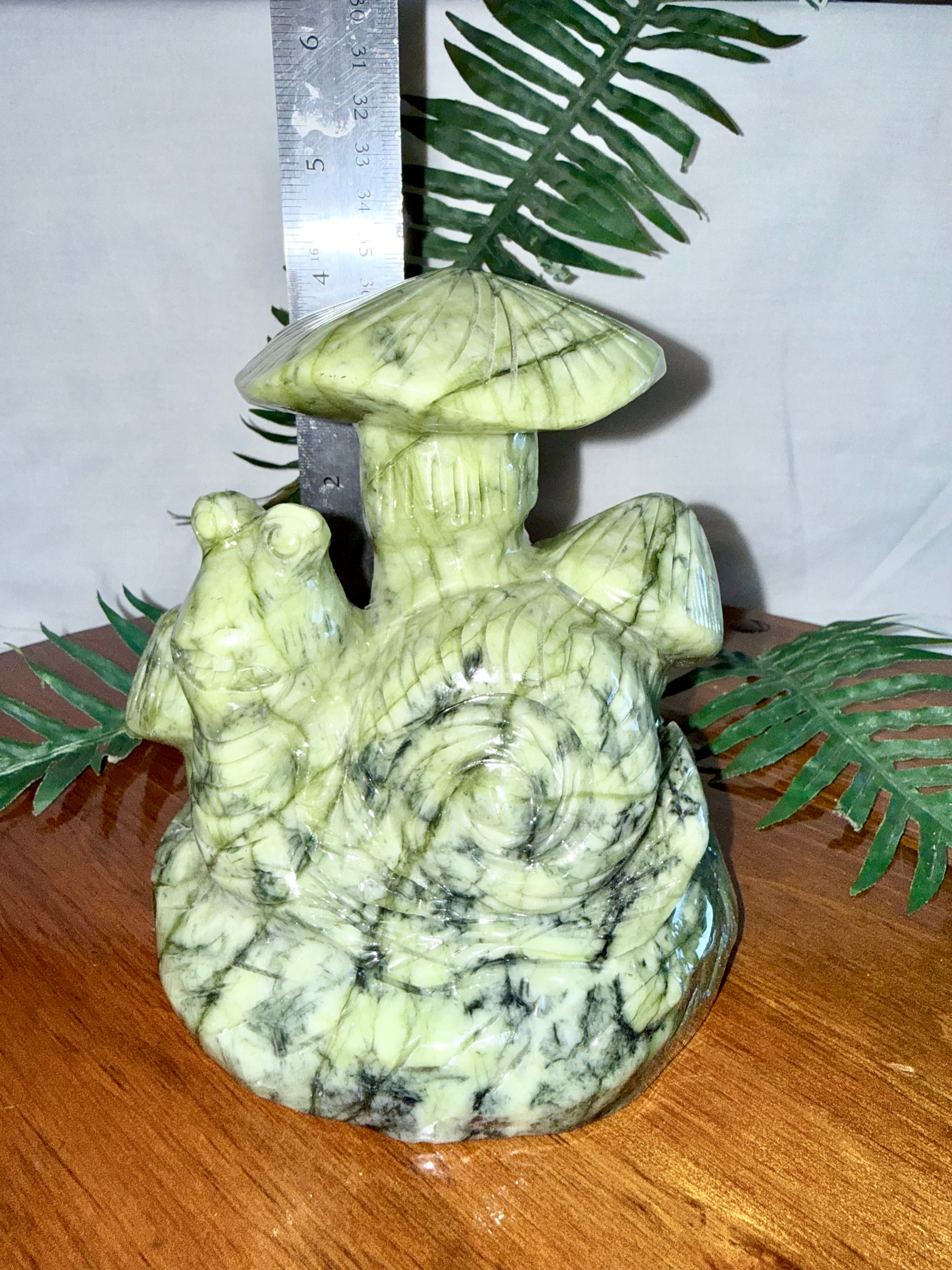 Happy Snail Xiuyan Jade Carving