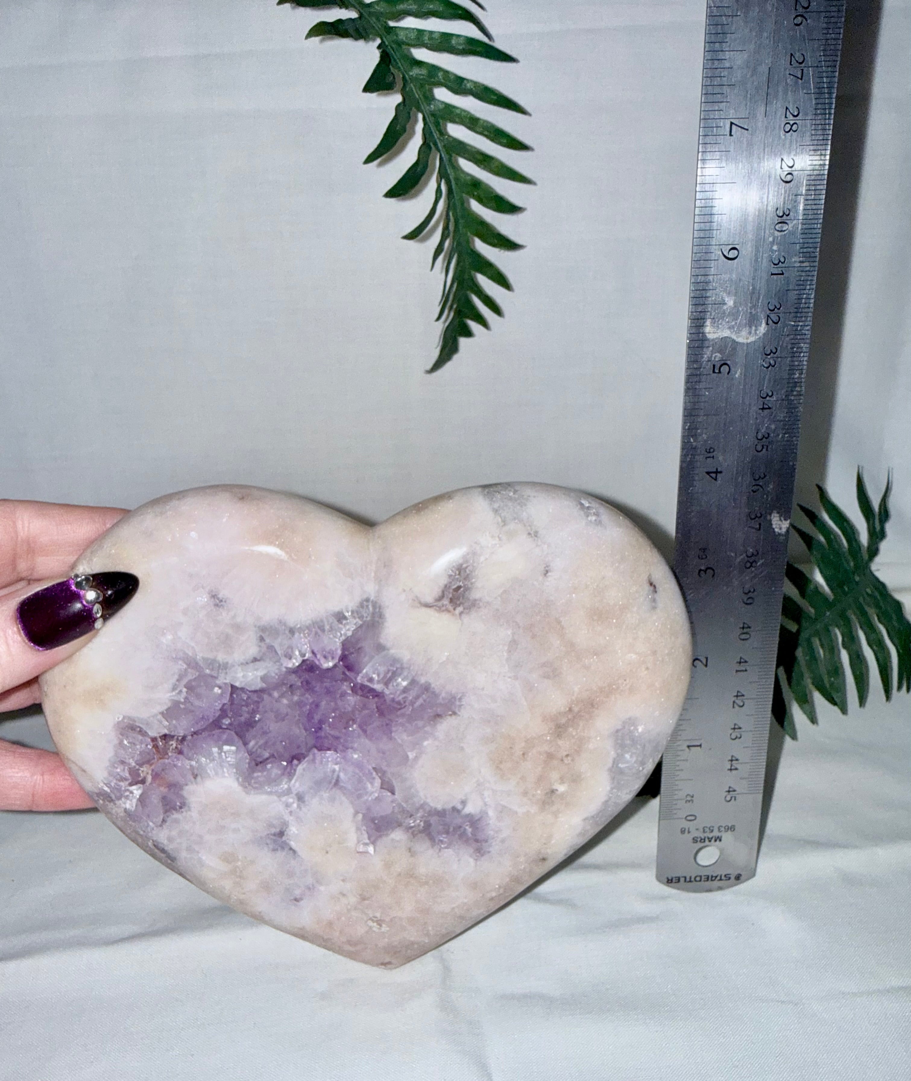 Large Pink Amethyst Heart