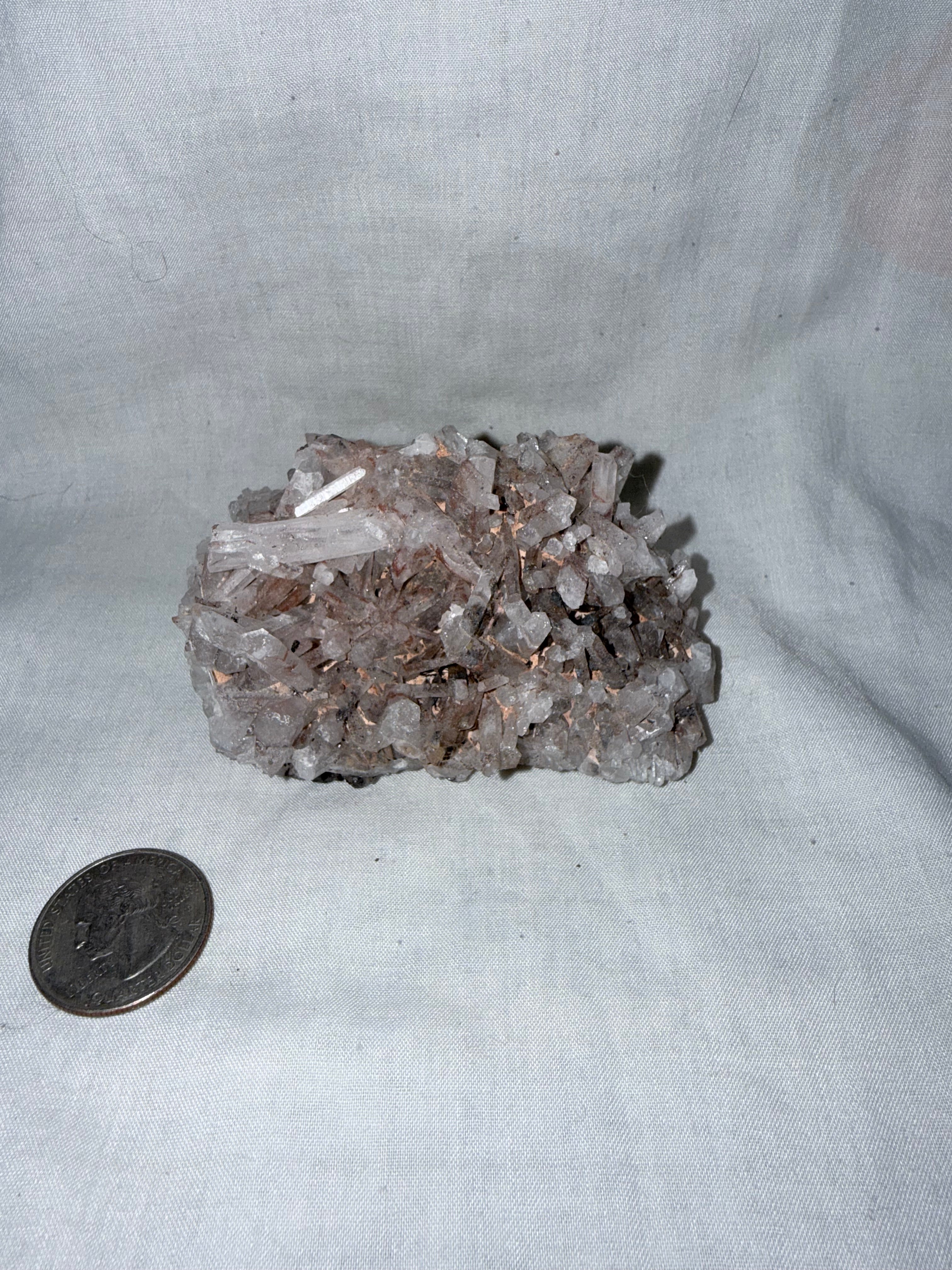 Quartz Cluster With Red Inclusions