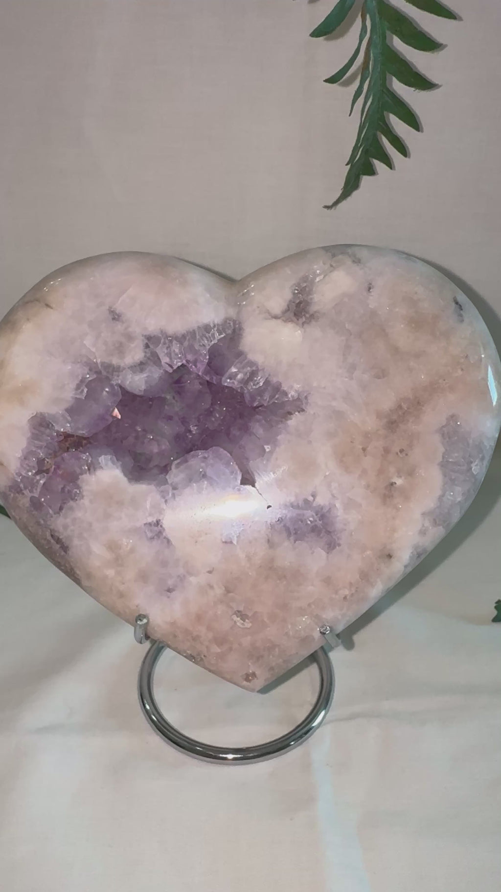 Large Pink Amethyst Heart