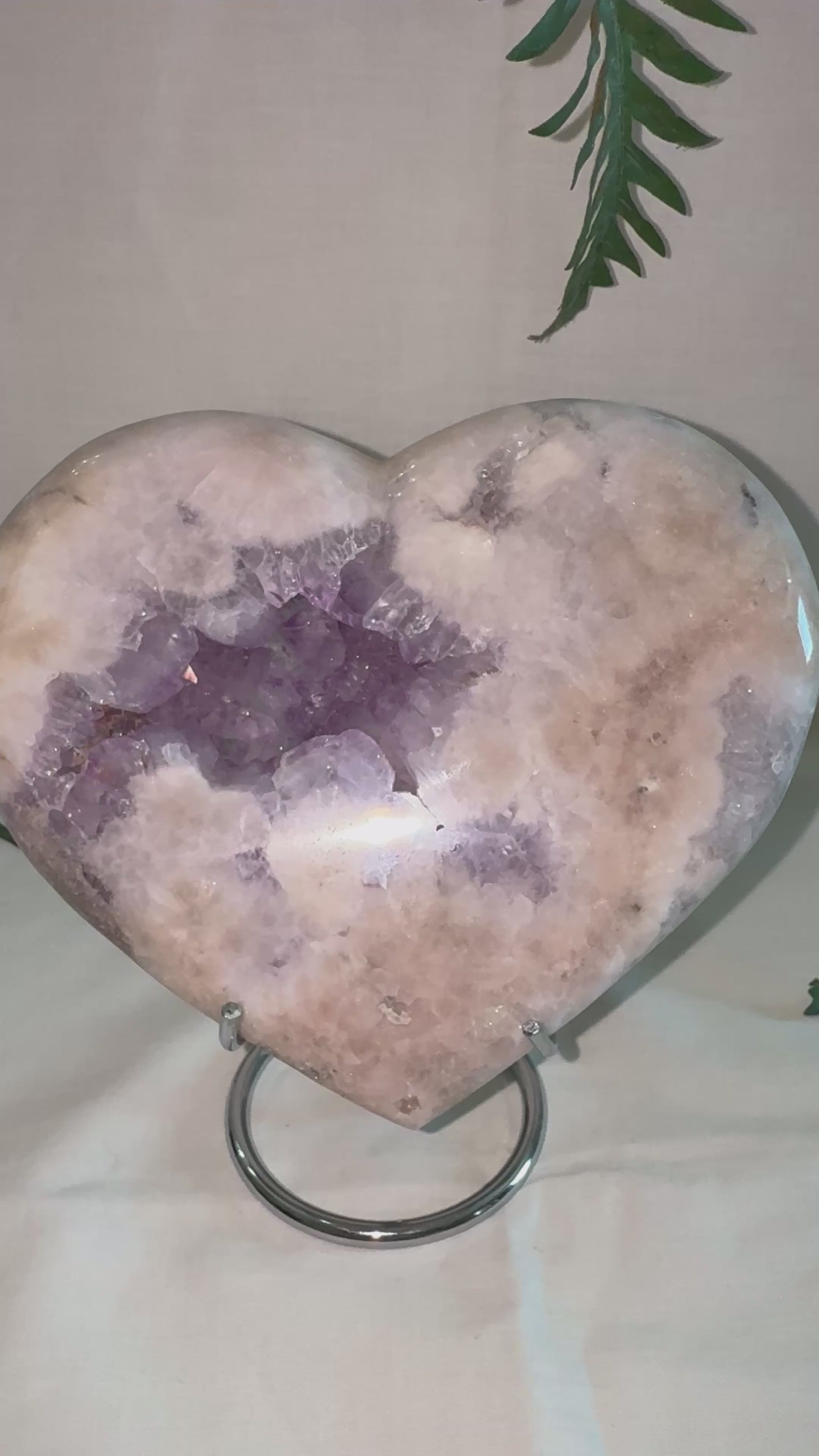 Large Pink Amethyst Heart
