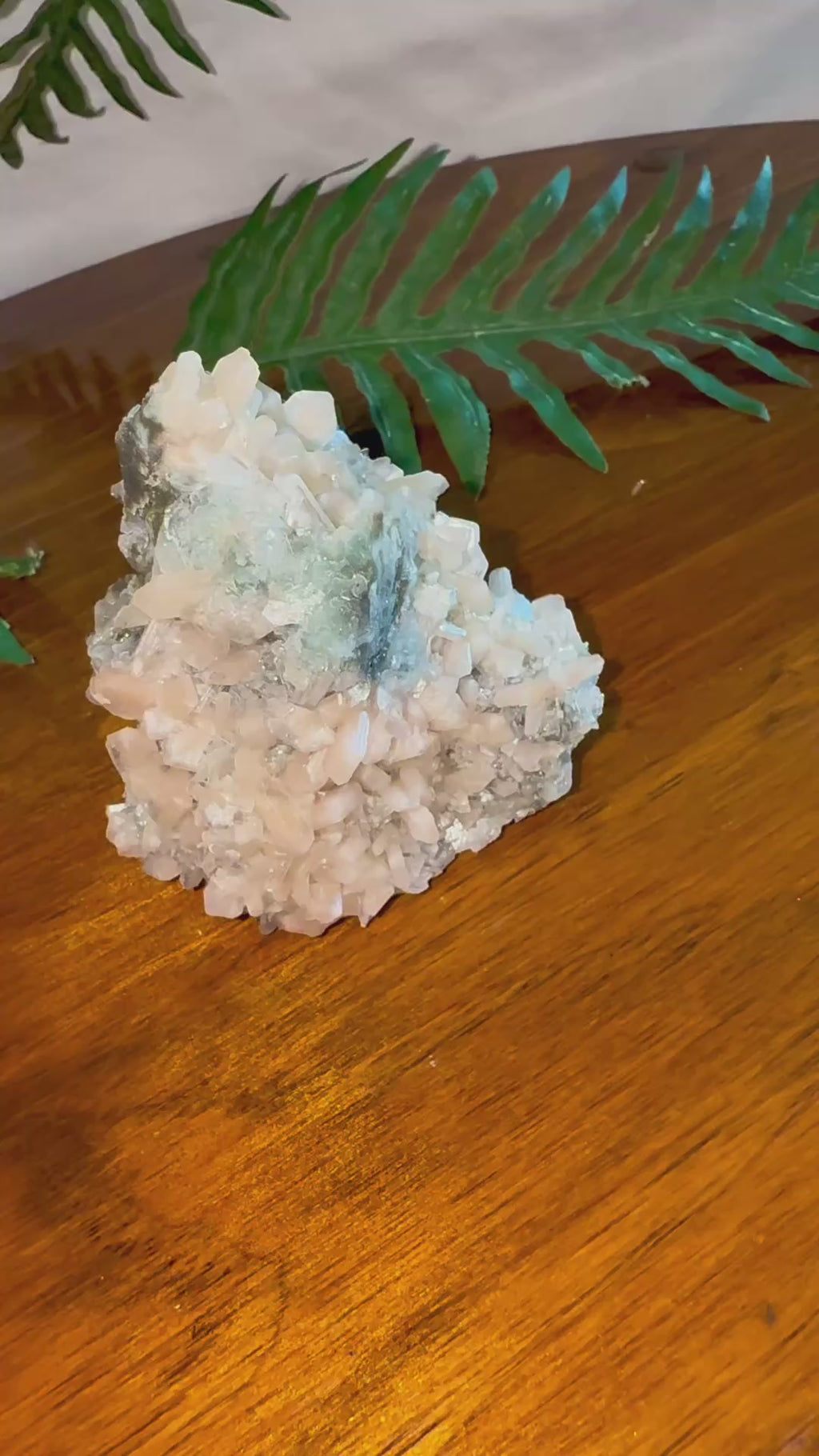 Peach Stilbite on Green Chalcedony