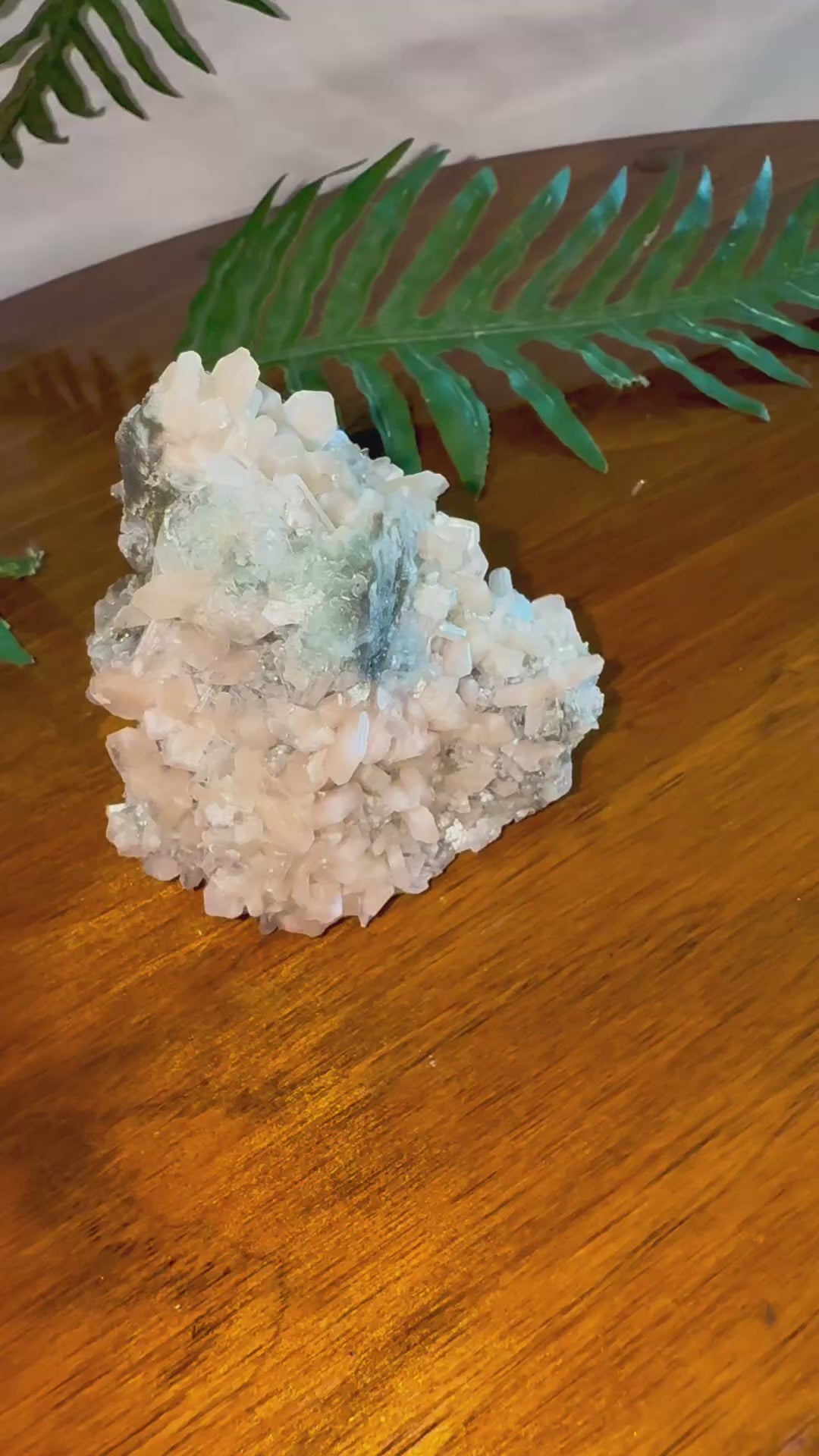 Peach Stilbite on Green Chalcedony