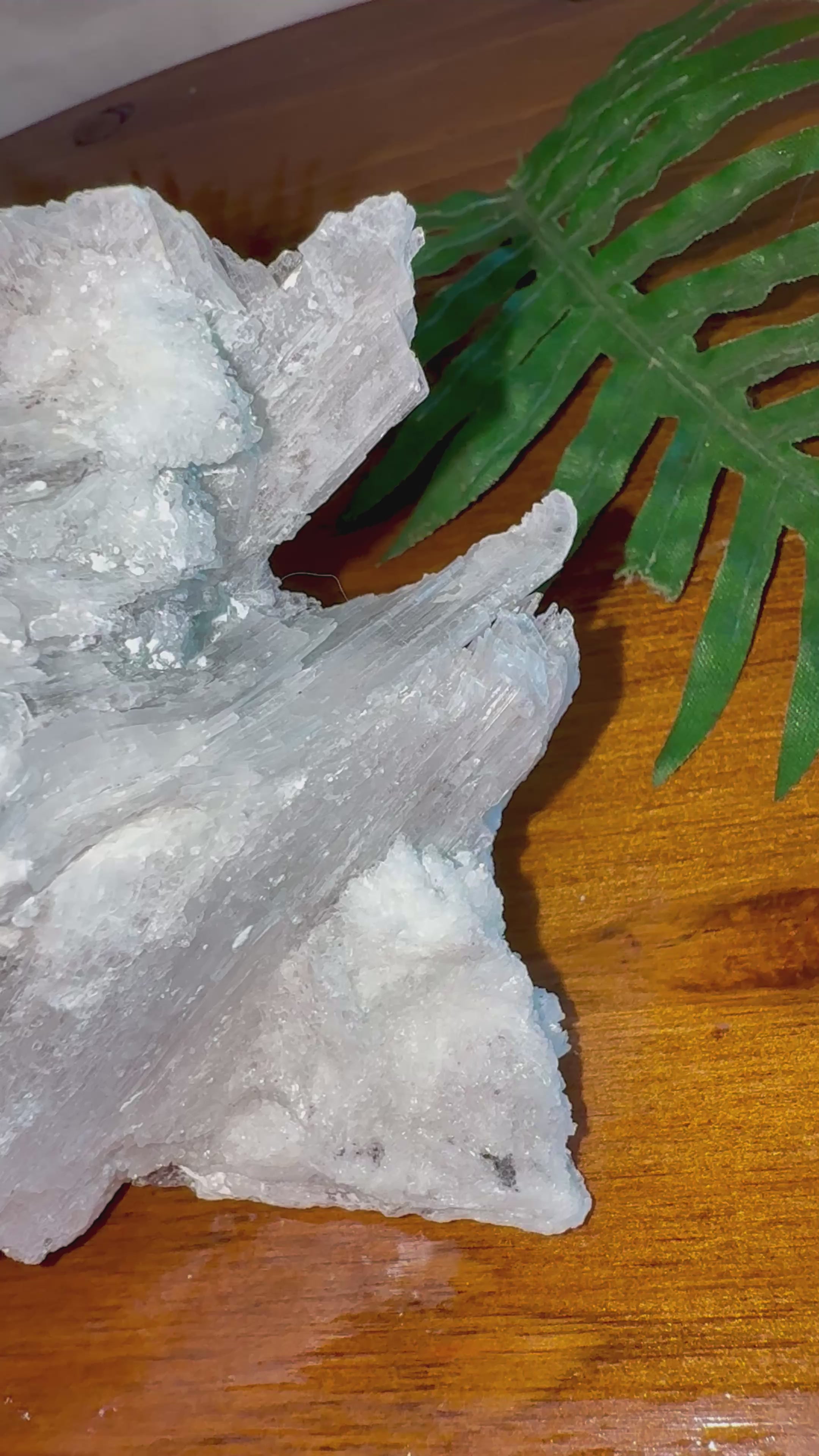 Raw Selenite with Chrysocolla