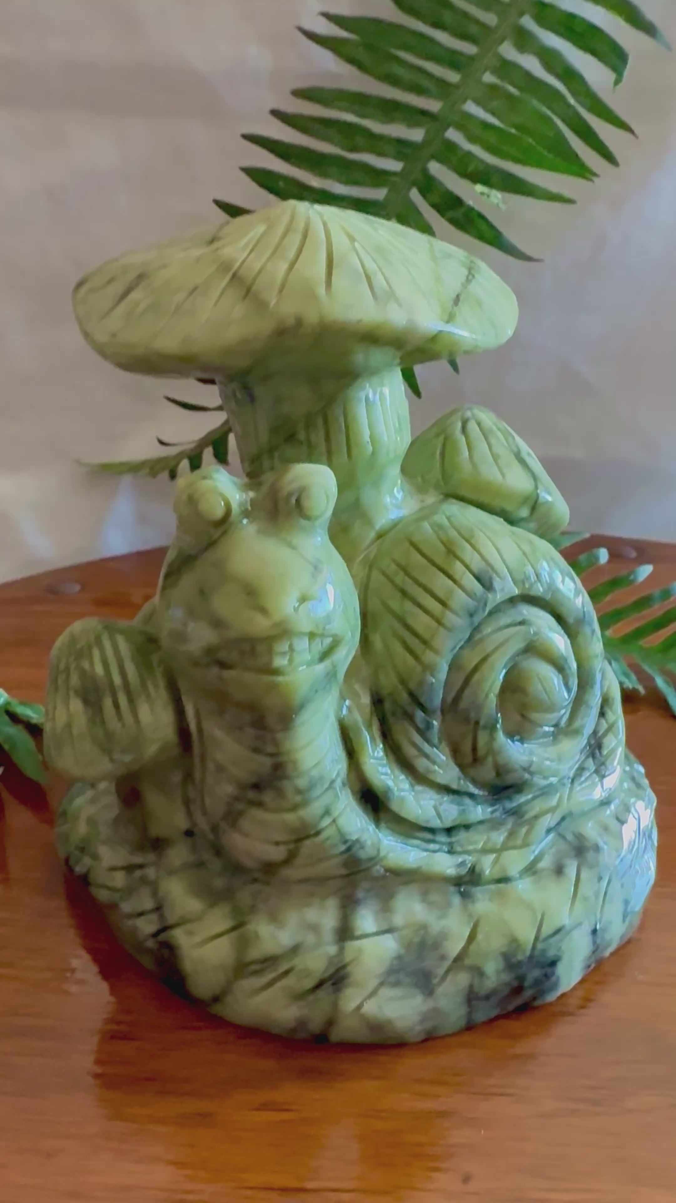 Happy Snail Xiuyan Jade Carving
