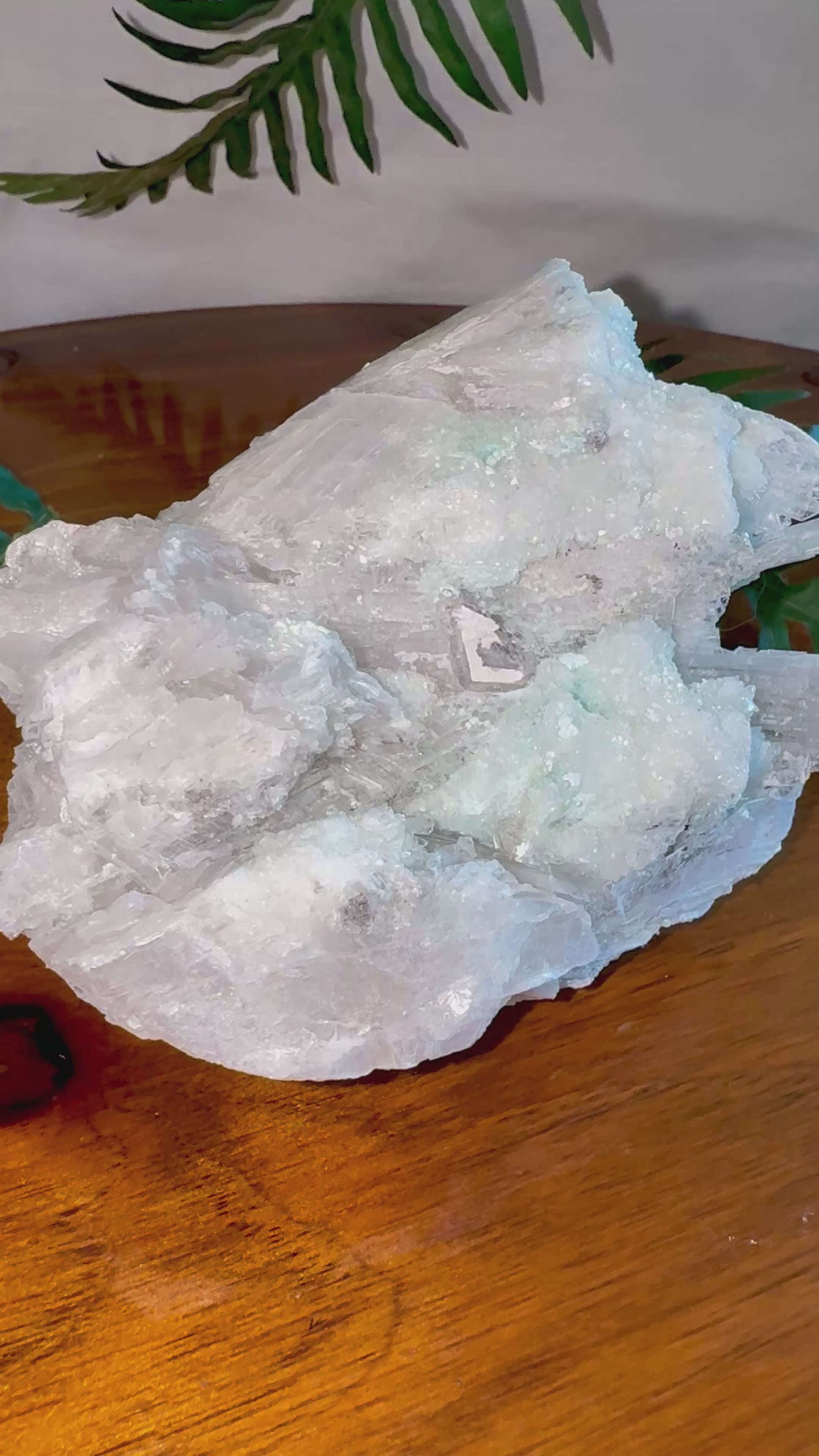 Raw Selenite with Chrysocolla